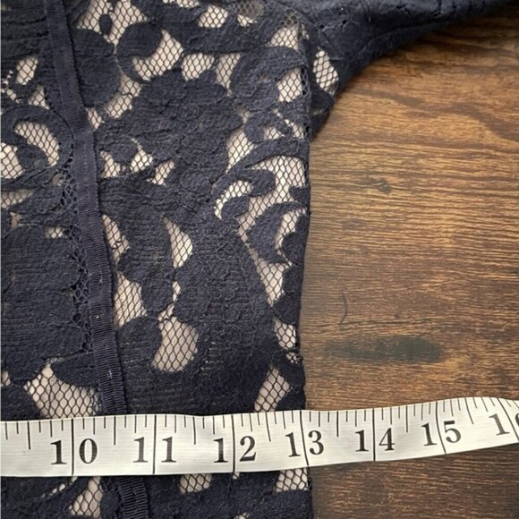 InWear midnight navy blue lace overlay PATRICE pencil DRESS size 6 - Picture 14 of 16